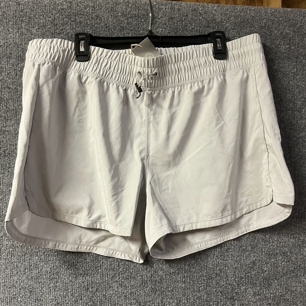Adidas Aeroready‎ Pacer Bungee Shorts Womens XL Gray Logo Athletic Drawstring